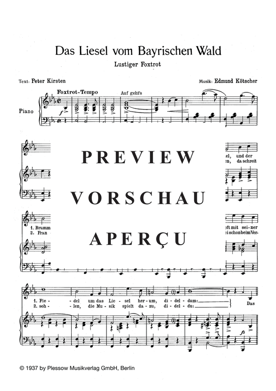 Produktgalerie: Seite 3 von 3 Das Liesel vom Bayrischen Wald, , Klavier und Gesang