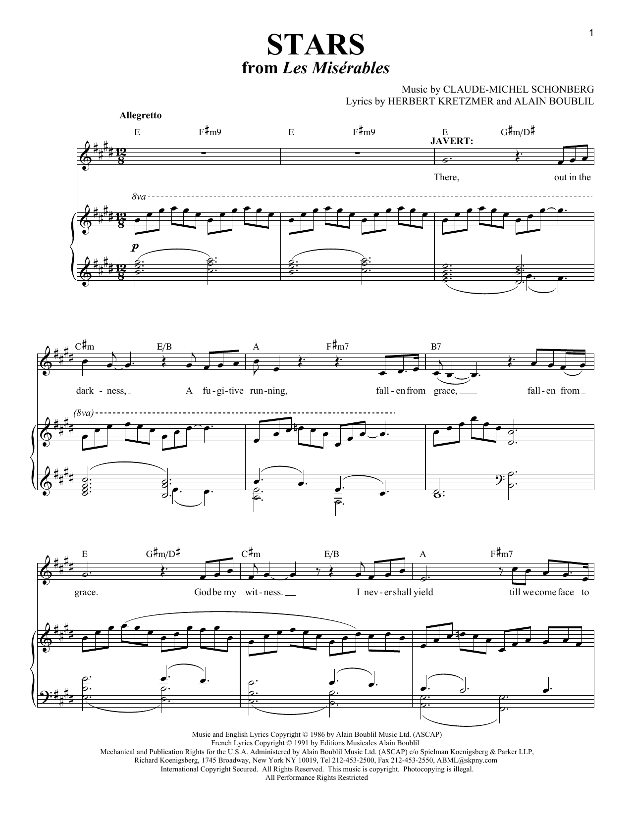 Produktbild zu: Stars (from Les Miserables)