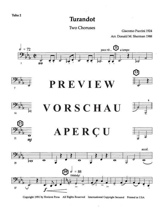 Product gallery: Page 18 of 19 Turandot: Two Choruses , , (Tuba Quartett EETT)