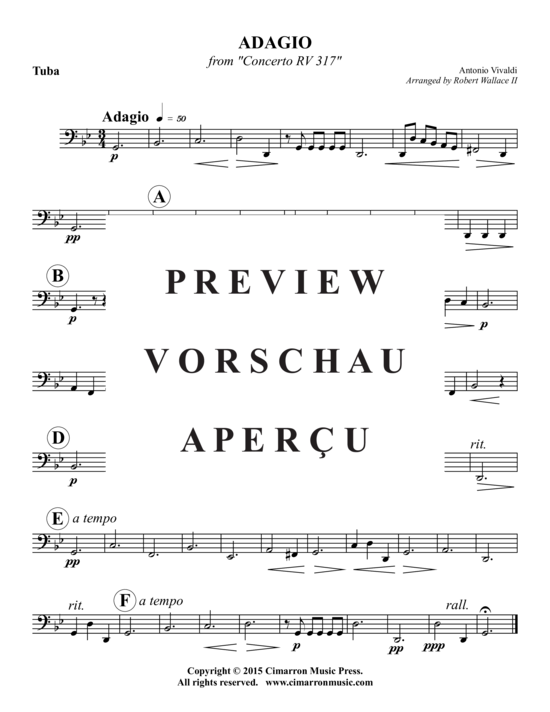 Produktgalerie: Seite 9 von 9 Adagio aus Concerto RV 317 , , (Blechbläser-Quintett)