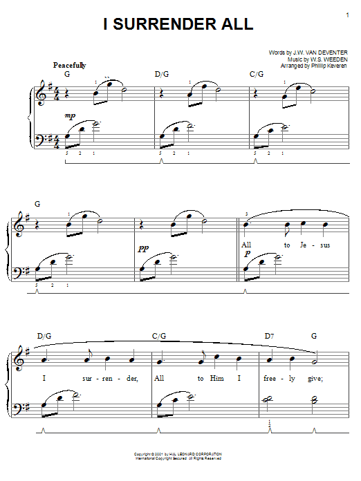Produktbild zu: I Surrender All (arr. Phillip Keveren)