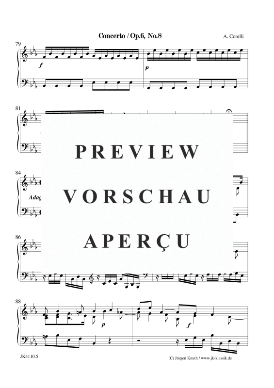 gallery: Concerto Op.6. No.8, , Klavier/Cembalo Solo
