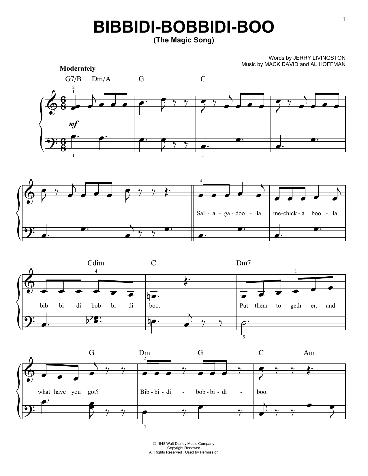 Produktbild zu: Bibbidi-Bobbidi-Boo (The Magic Song) (from the motion picture Cinderella)