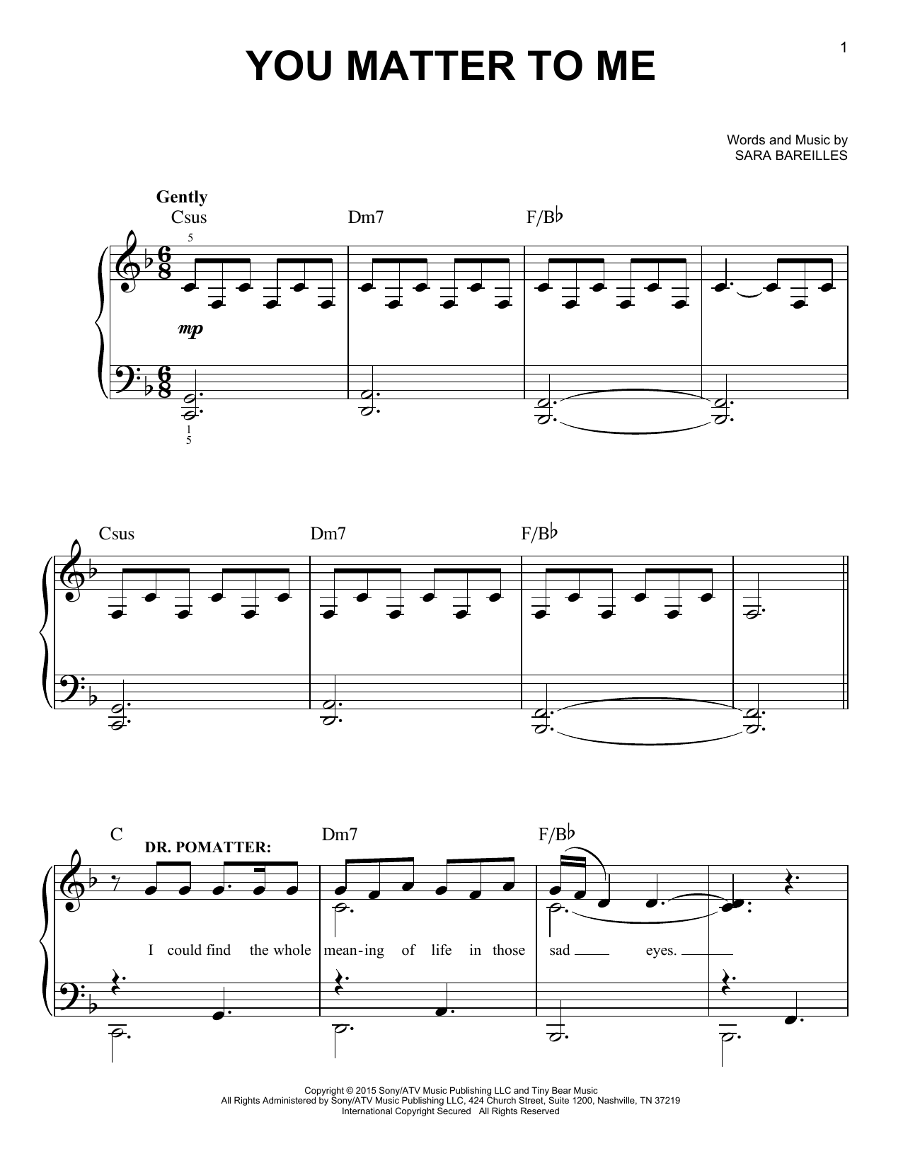 Produktbild zu: You Matter To Me (from Waitress The Musical)