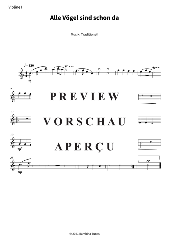 Produktgalerie: Seite 6 von 8 Alle Vögel sind schon da , , (Streicher Trio)