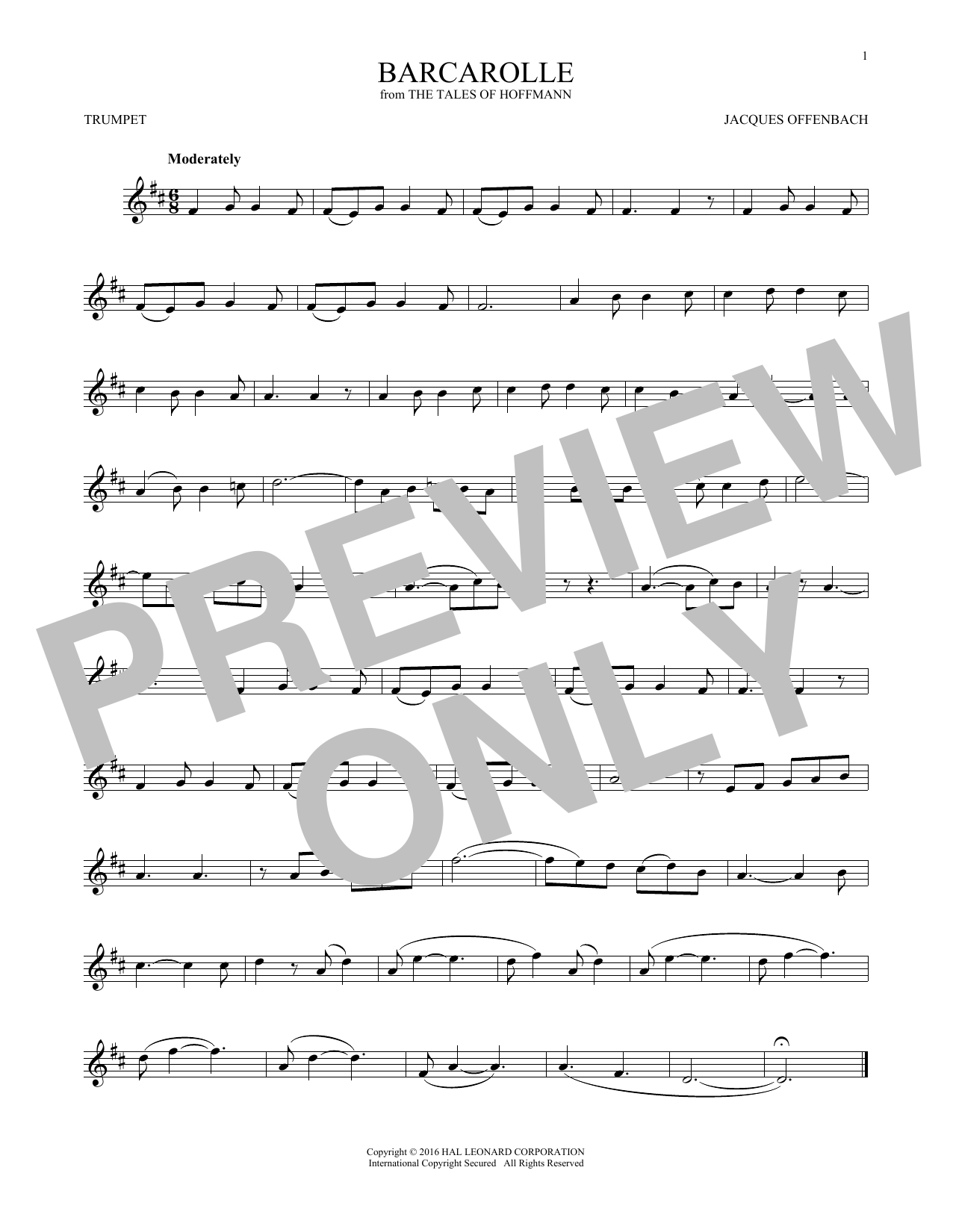 Produktgalerie: Seite 1 von 1 Barcarolle, Jacques Offenbach, Trompete