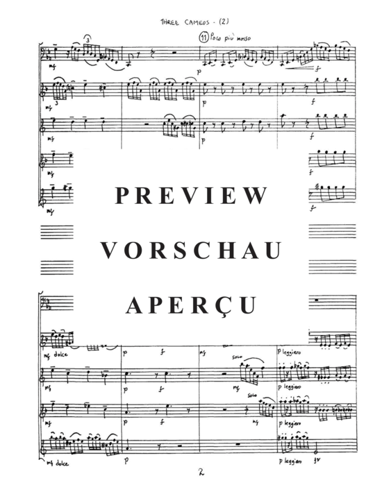 Produktgalerie: Seite 6 von 21 Three Cameos , , (Saxophon Quartett + Tuba Solo)