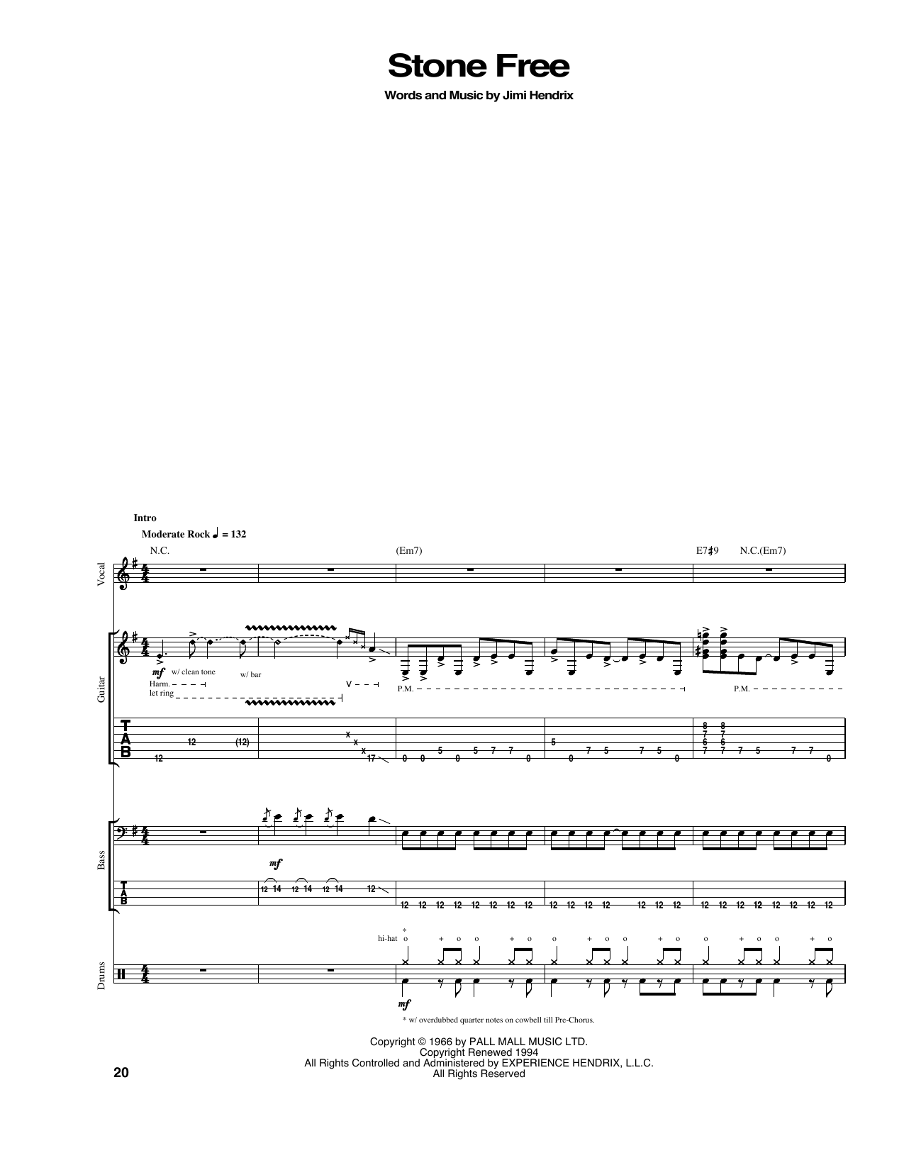 Product gallery: Page 1 of 1 Stone Free, Jimi Hendrix