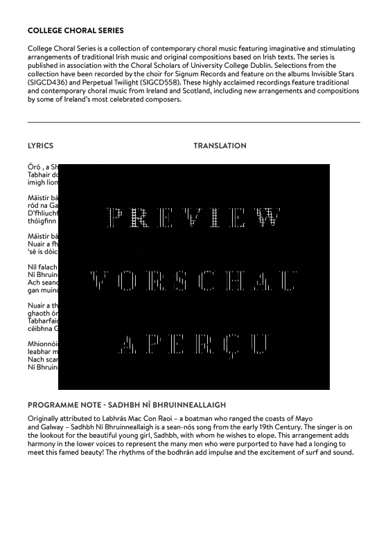 Produktgalerie: Seite 3 von 11 Sadhbh Ní Bhruinneallaigh, , Mezzo-Sopran Solo, Gemischter Chor und irische Trommel