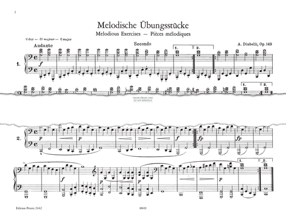 Product picture to: Andante In C Major (No.1 from 'Melodische Übungsstücke Op.149')
