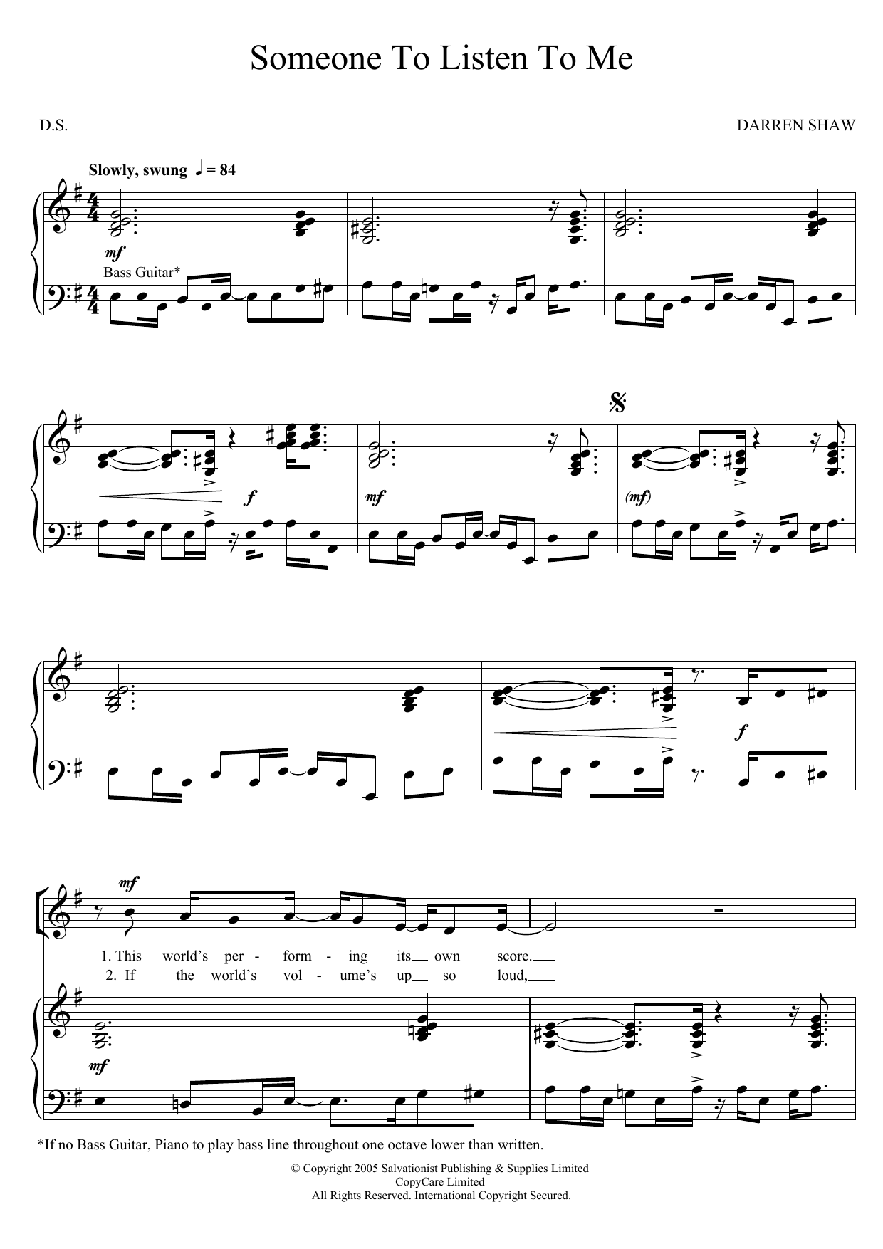 Produktgalerie: Seite 1 von 1 Someone To Listen To Me, The Salvation Army, Chor