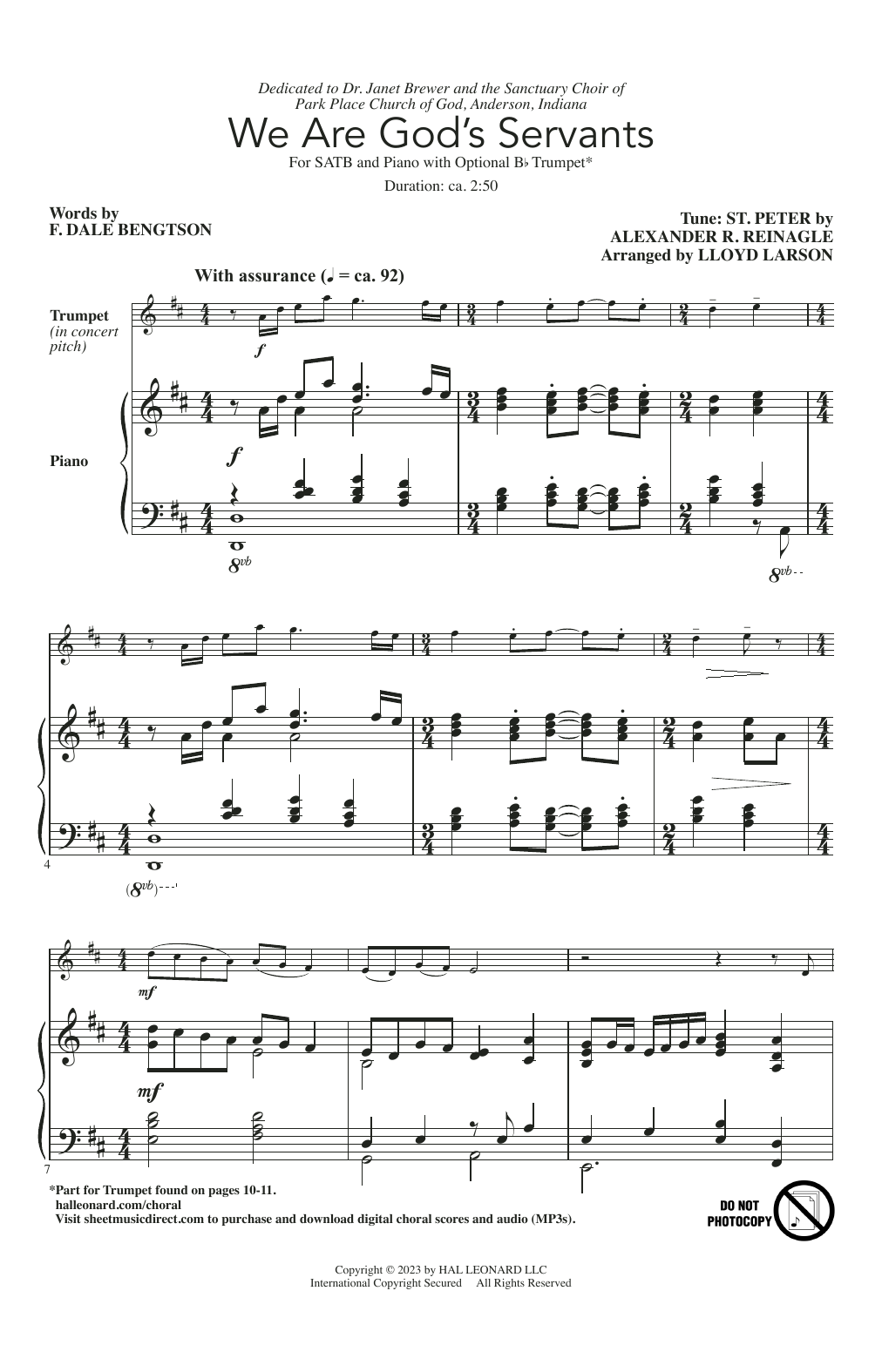 Product picture to: We Are God's Servants (arr. Lloyd Larson)