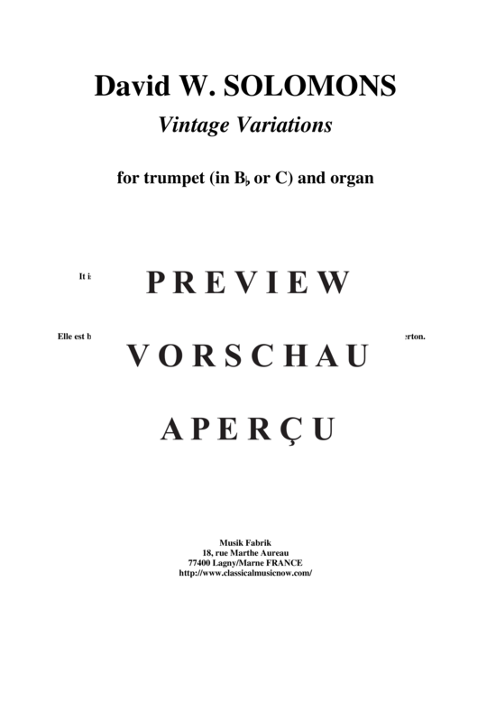 gallery: Vintage Variations , , (Trompete in B oder C + Orgel)