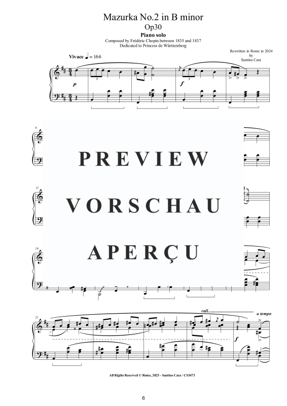Produktgalerie: Seite 7 von 11 4 Mazurkas Op. 30 für Klavier - Vollständige Partituren, , Klavier Solo