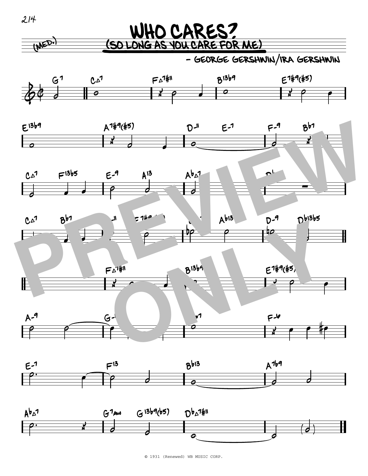 Product picture to: Who Cares? (So Long As You Care For Me) (arr. David Hazeltine)