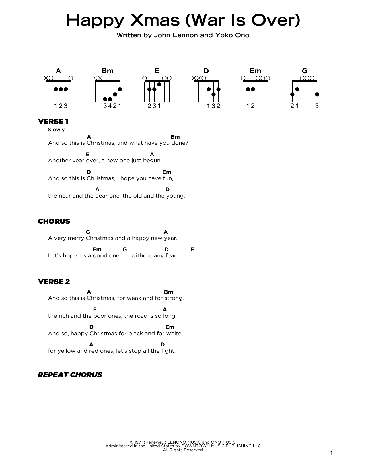 Product gallery: Page 1 of 1 Happy Xmas (War Is Over), John Lennon