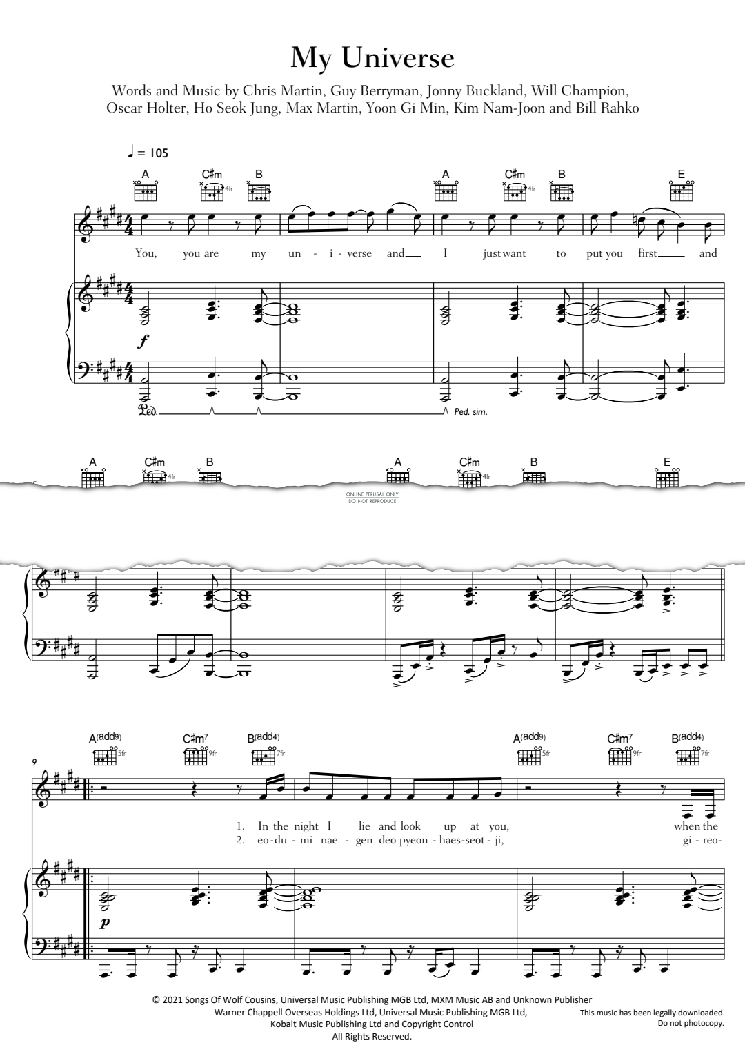 gallery: My Universe, Coldplay