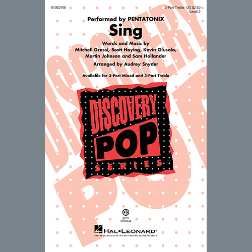 cover: Sing (arr. Audrey Snyder), Pentatonix