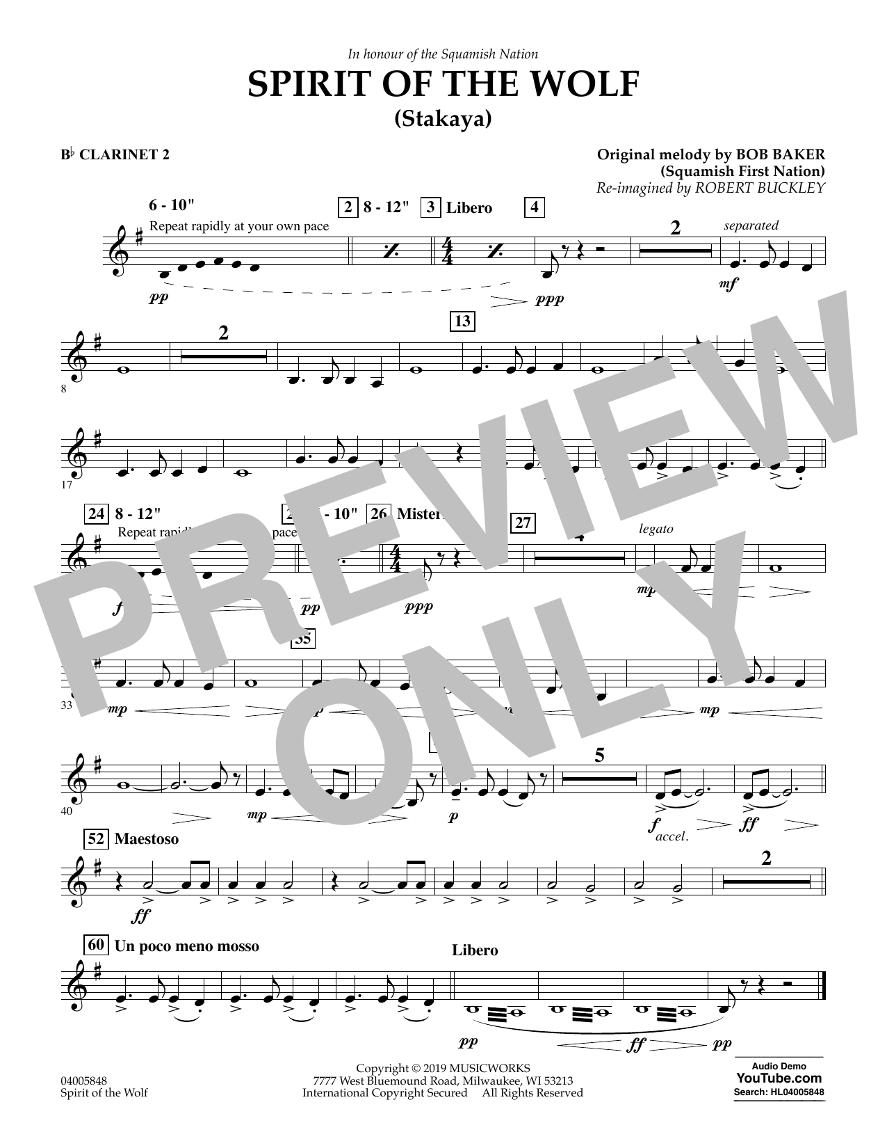 Product picture to: Spirit of the Wolf (Stakaya) - Bb Clarinet 2