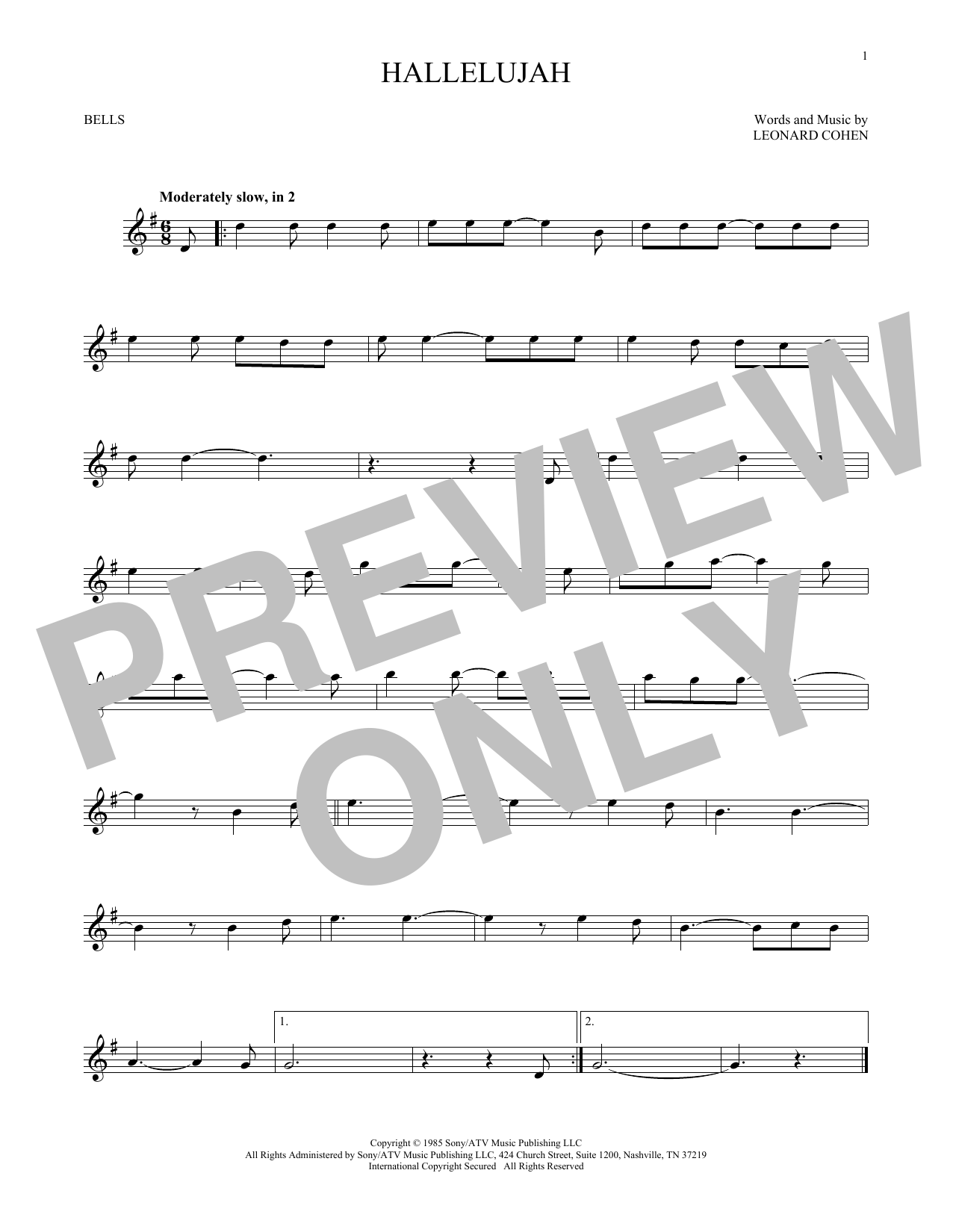 Produktgalerie: Seite 1 von 1 Hallelujah, Leonard Cohen, Percussion