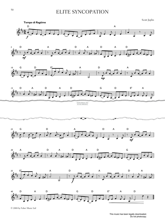 Produktgalerie: Seite 1 von 1 Elite Syncopations, Scott Joplin, Trompete