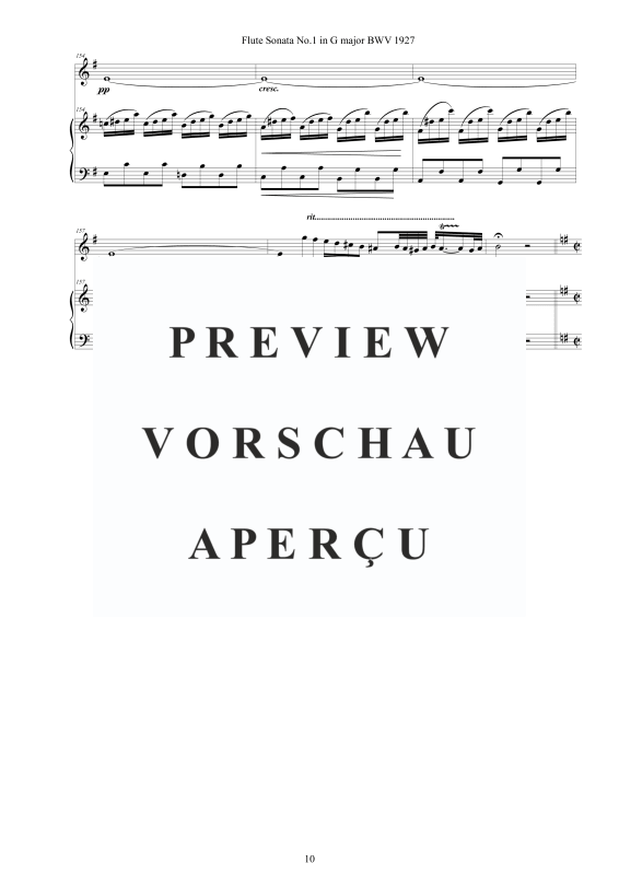 Produktgalerie: Seite 11 von 11 Flöten Sonate Nr. 1 in G-Dur BWV 1027, , Flöte und Cembalo/Klavier