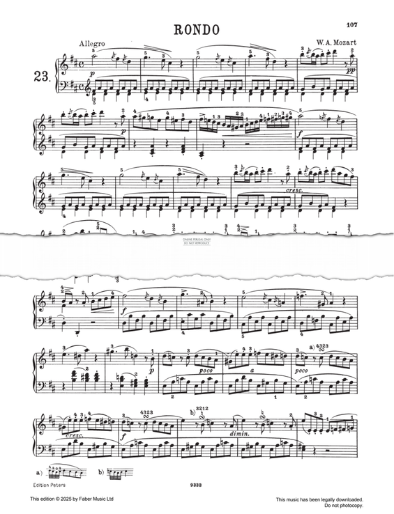 Produktgalerie: Seite 1 von 1 Rondo in D major KV485, Wolfgang Amadeus Mozart, Klavier