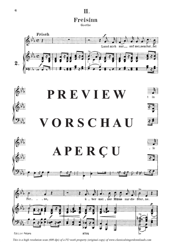 Product gallery: Page 2 of 3 Freisinn, Op.25 No. 2, , Medium Voice and Piano