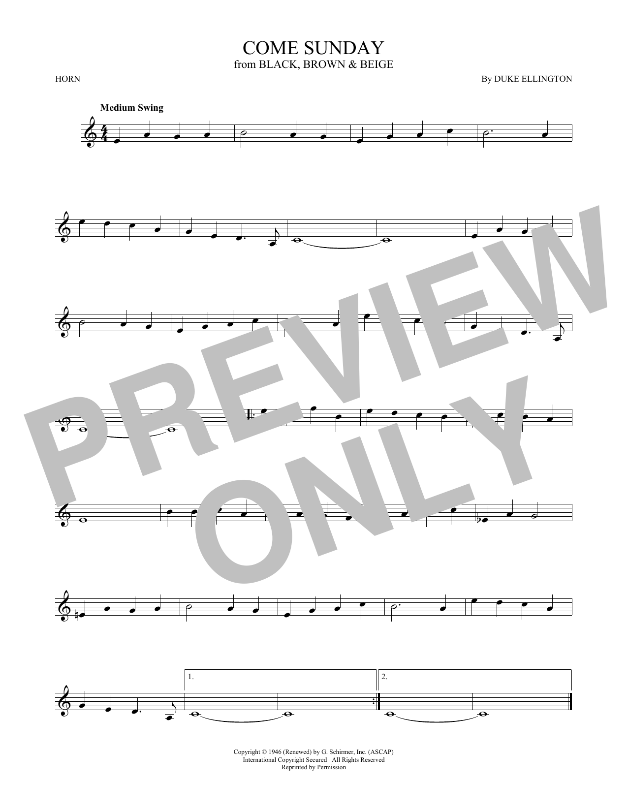 Produktgalerie: Seite 1 von 1 Come Sunday, Duke Ellington, Horn