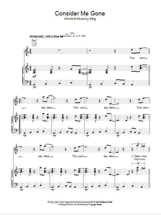 Produktgalerie: Seite 1 von 1 Consider Me Gone, Sting, Gesang, Gitarre, Klavier