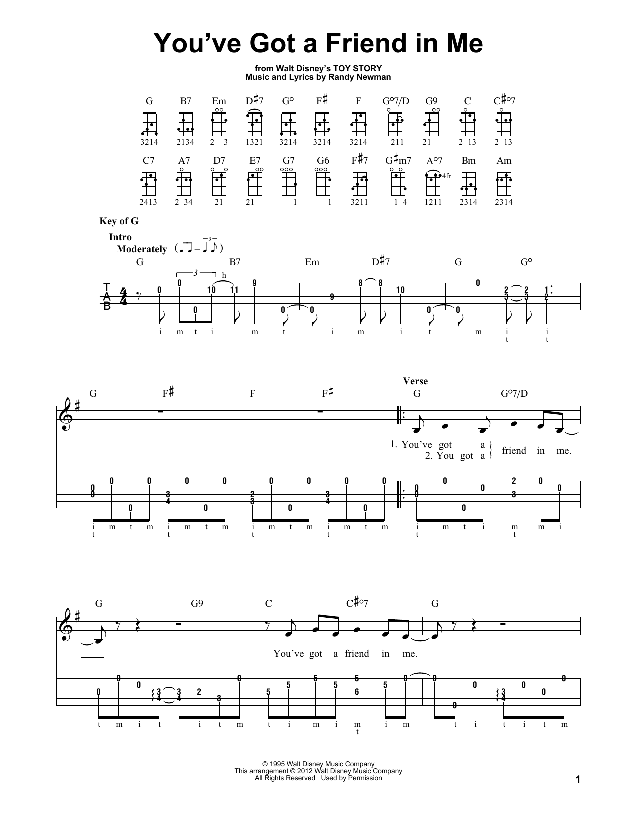 Produktgalerie: Seite 1 von 1 You've Got A Friend In Me (from Toy Story), Randy Newman, Banjo