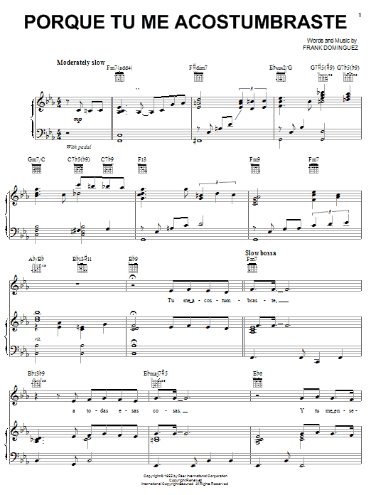 Produktgalerie: Seite 1 von 1 Porque Tu Me Acostumbraste, Andrea Bocelli, Gesang, Gitarre, Klavier