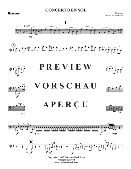 Produktgalerie: Seite 10 von 21 Concerto en Sol – 3 Sätze , , (Holzbläser-Quintett)