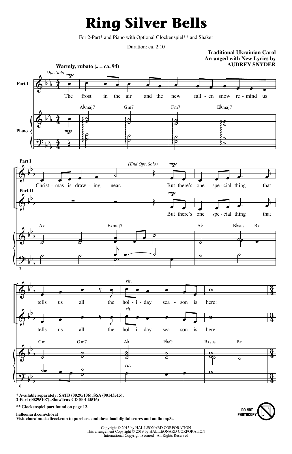 Produktbild zu: Ring Silver Bells (arr. Audrey Snyder)