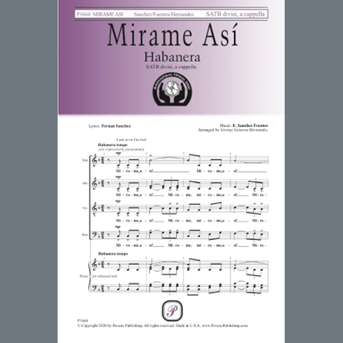 cover: Mirame Así (Habanera) (arr. George Gemora Hernandez), Fernan Sanchez and E. Sanchez Fuentes