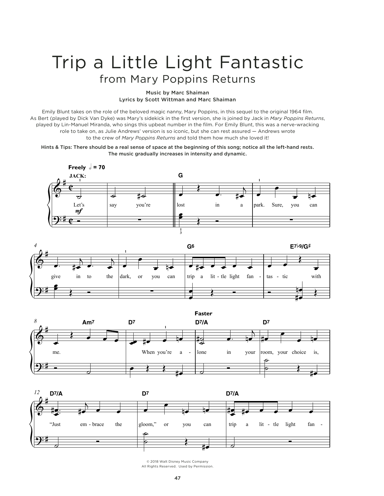 Produktbild zu: Trip A Little Light Fantastic (from Mary Poppins Returns)