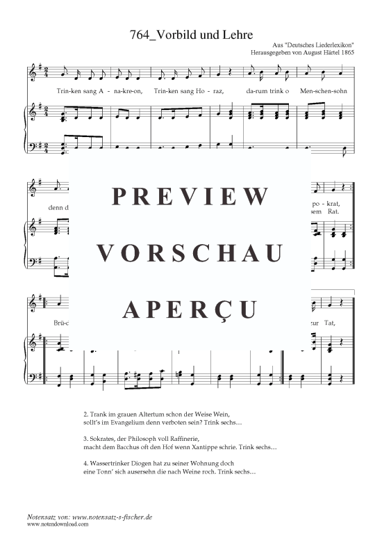 Product picture to: Vorbild und Lehre Aus "Deutsches Liederlexikon" A. Härtel (1865)