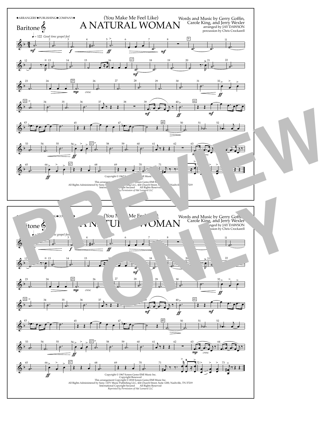 Product picture to: (You Make Me Feel Like) A Natural Woman (arr. Jay Dawson) - Baritone T.C.