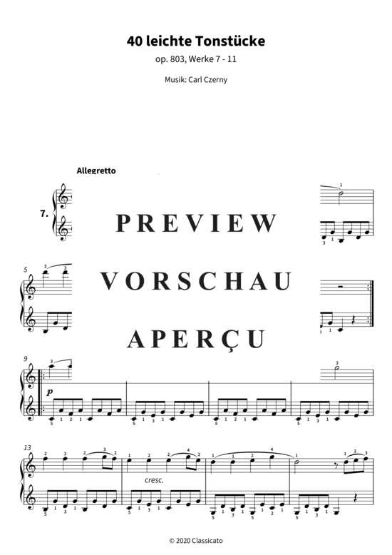 Produktgalerie: Seite 4 von 11 40 leichte Tonstücke - op. 803, Werke 7 - 11 , , Klavier Solo