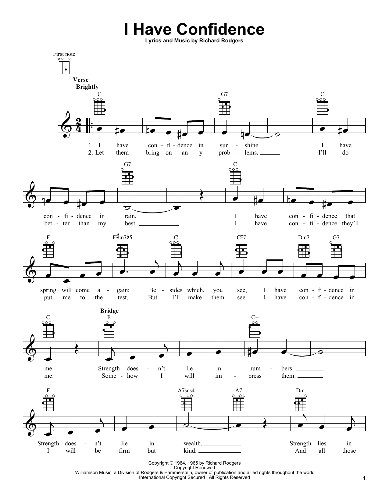Product gallery: Page 1 of 1 I Have Confidence (from The Sound of Music), Rodgers & Hammerstein