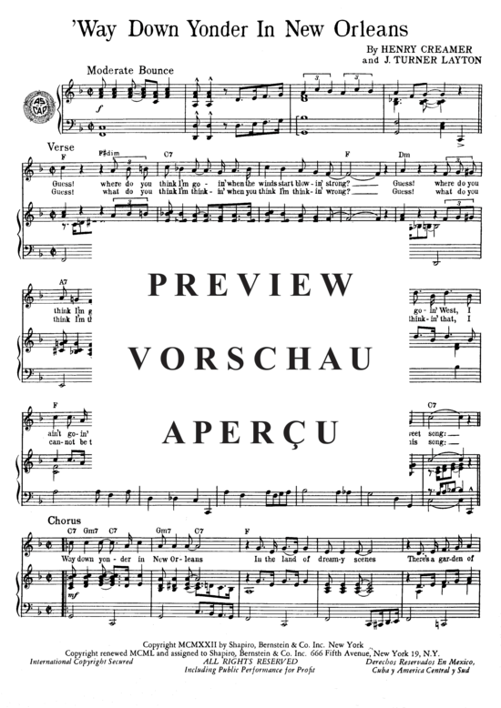 Produktgalerie: Seite 3 von 8 Way Down Yonder In New Orleans , Popular Standard, Klavier und Gesang