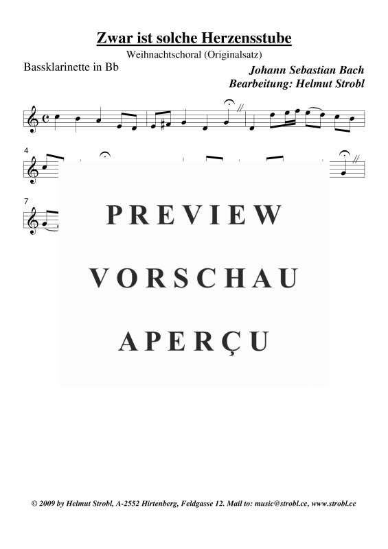 gallery: Zwar ist solche Herzensstube, , Klarinettenquartett