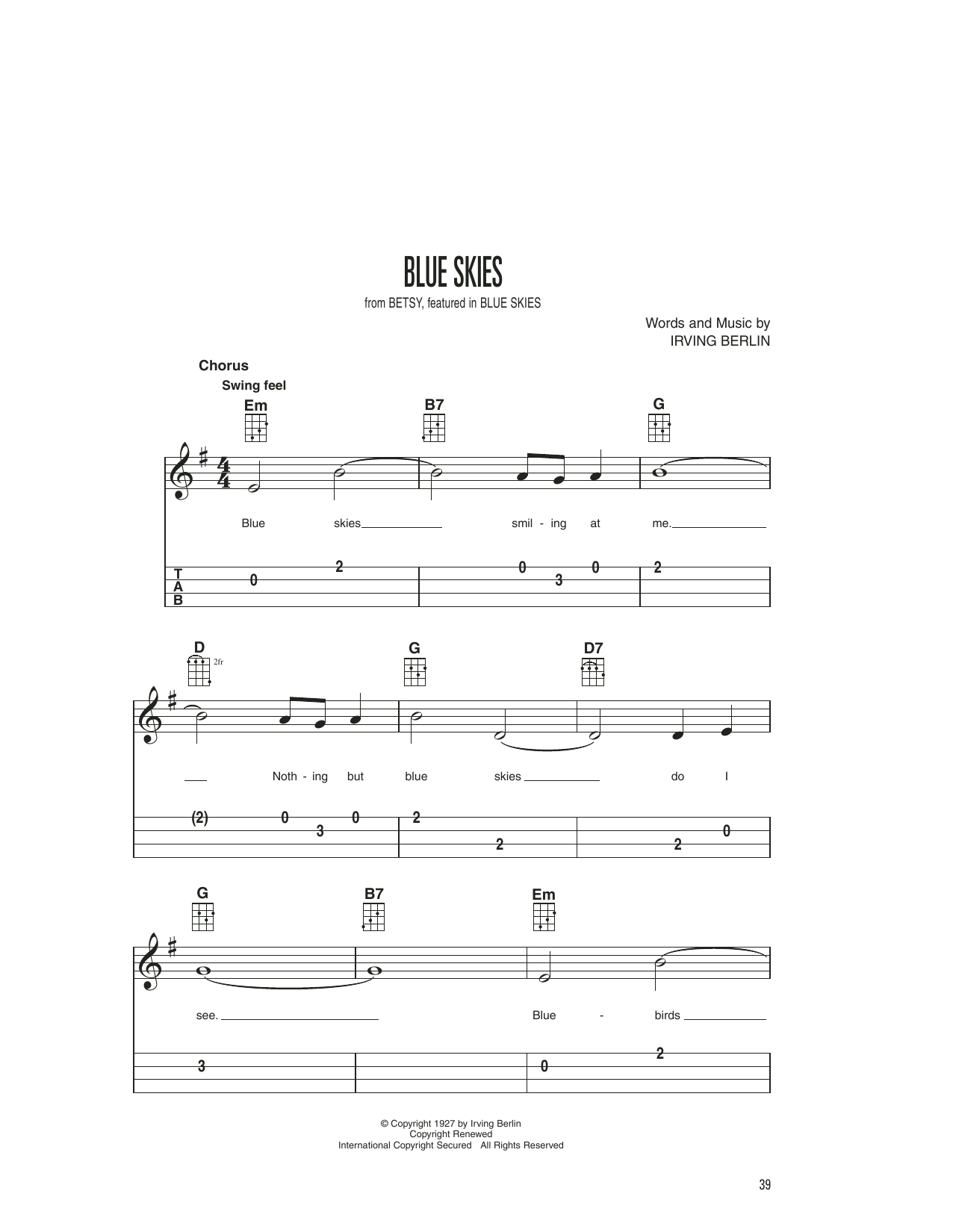 Product gallery: Page 1 of 1 Blue Skies, Irving Berlin