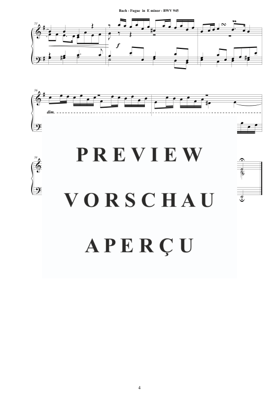 Produktgalerie: Seite 5 von 5 Fuge in E-Moll BWV 945 - Piano Version, , Klavier Solo