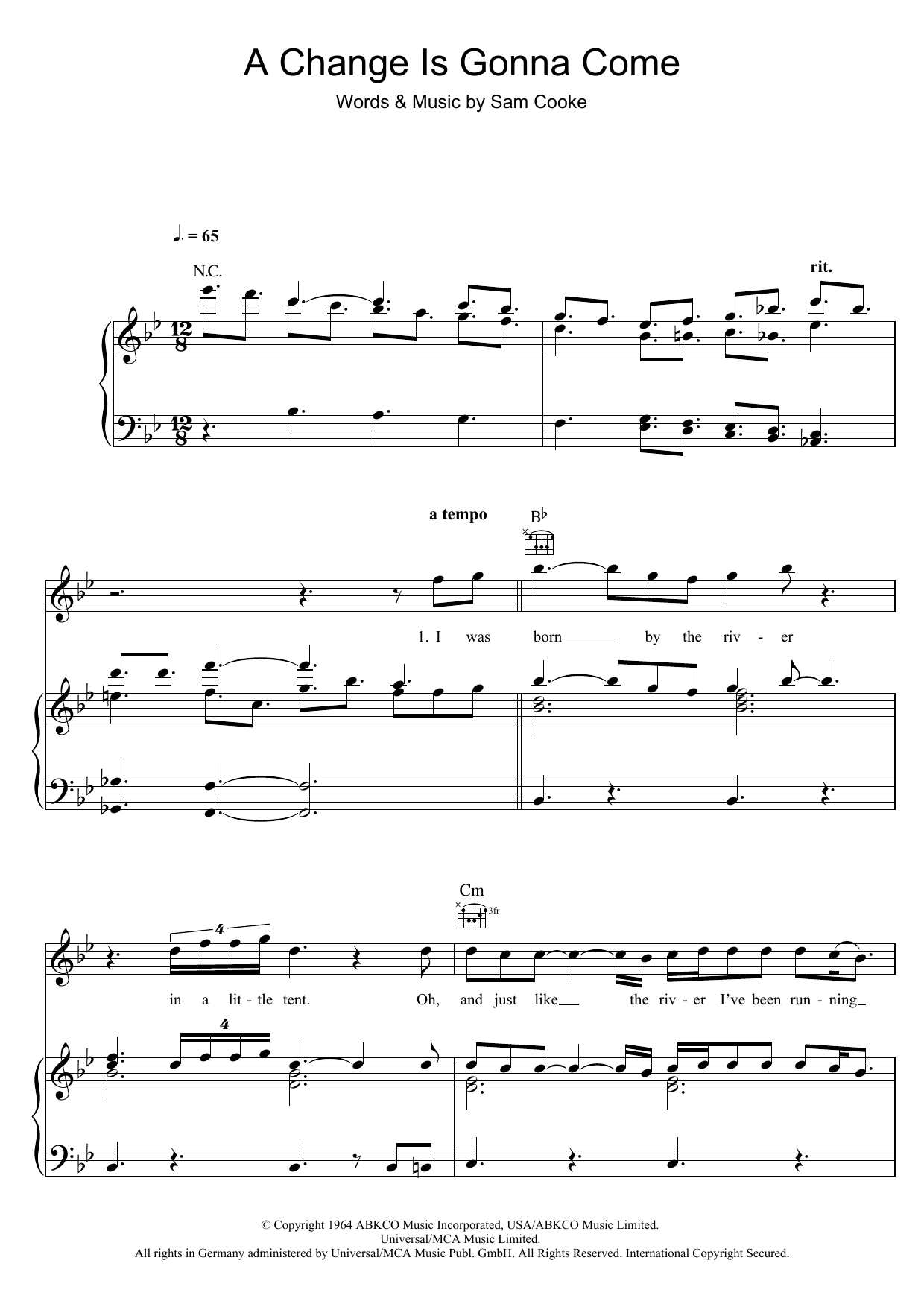 Produktgalerie: Seite 1 von 1 A Change Is Gonna Come, Sam Cooke, Gesang, Gitarre, Klavier