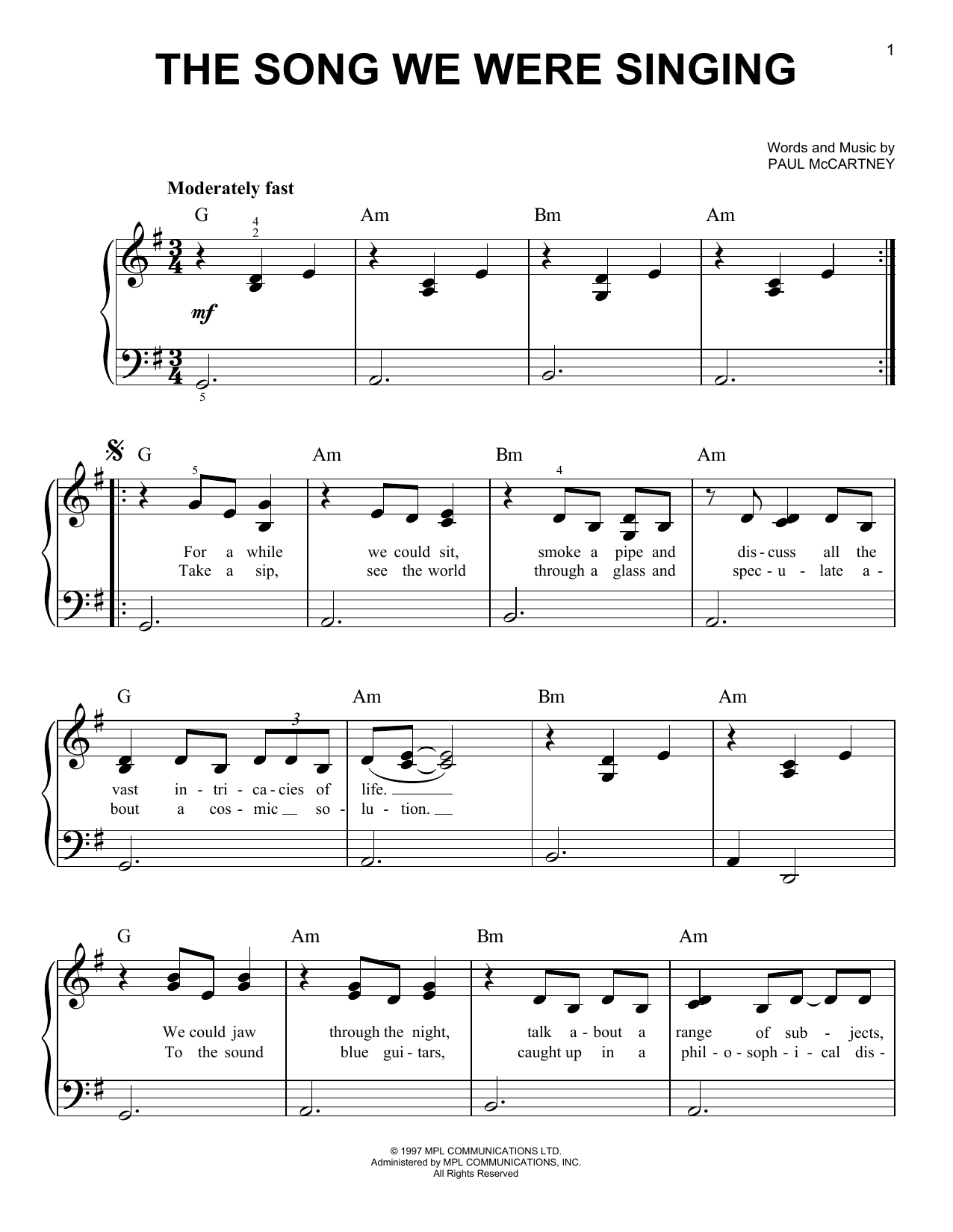 Produktgalerie: Seite 1 von 1 The Song We Were Singing, Paul McCartney, Klavier
