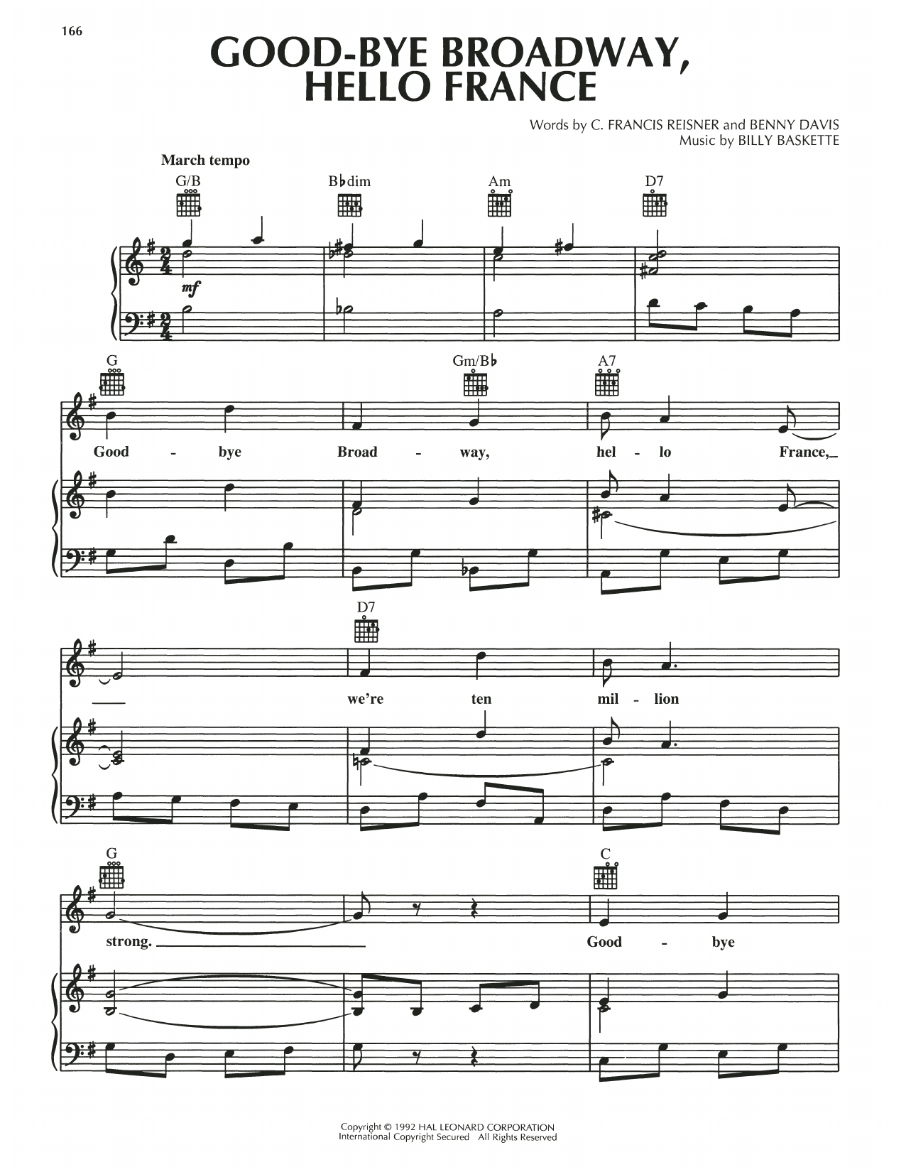 Produktgalerie: Seite 1 von 1 Good-Bye Broadway, Hello France, C. Francis Reisner, Gesang, Gitarre, Klavier