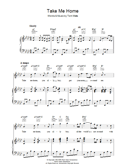 Produktgalerie: Seite 1 von 1 Take Me Home, Tom Waits, Gesang, Gitarre, Klavier