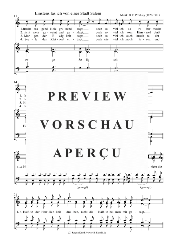 gallery: Einstens las ich von einer Stadt Salem, , Gemischter Chor + Soli