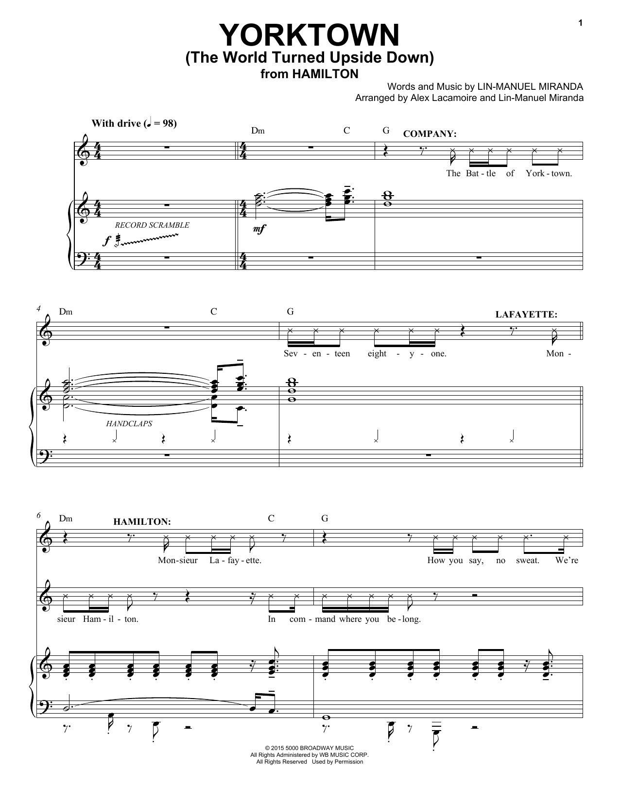 Produktbild zu: Yorktown (The World Turned Upside Down) (from Hamilton)
